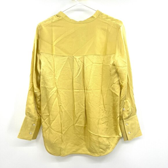 NWT Everlane The Hammered Satin Popover Shirt in Yellow Women's Size 6 - Picture 7 of 7